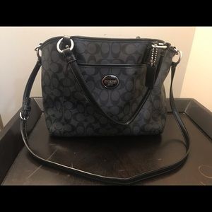 Large black coach purse